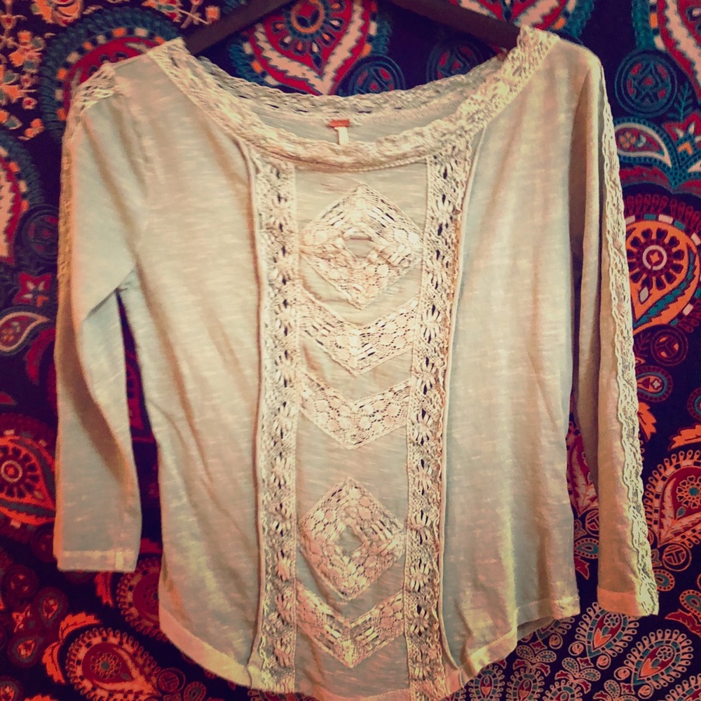 Free People boho top light aqua